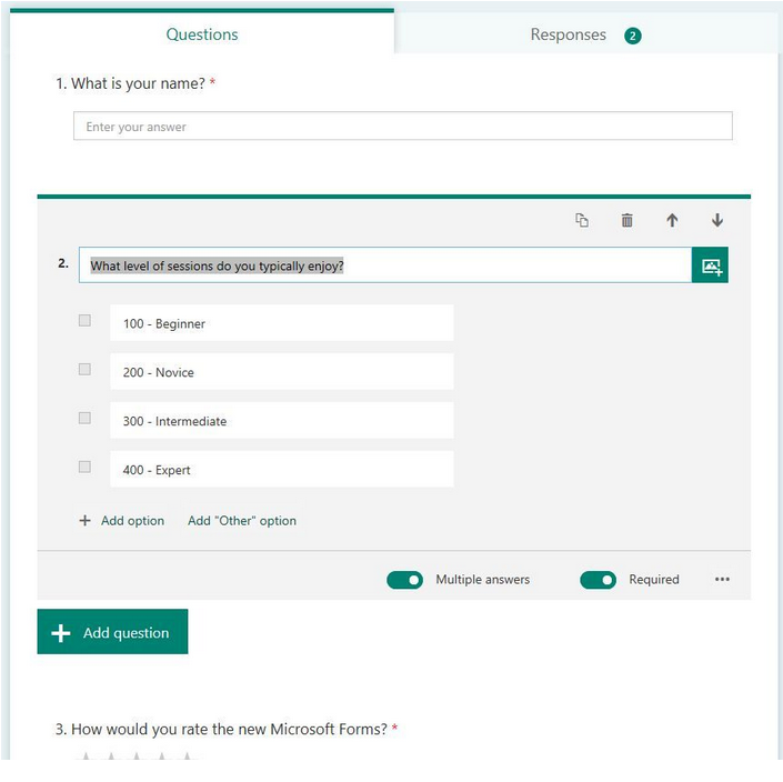 Collect information with Microsoft Forms